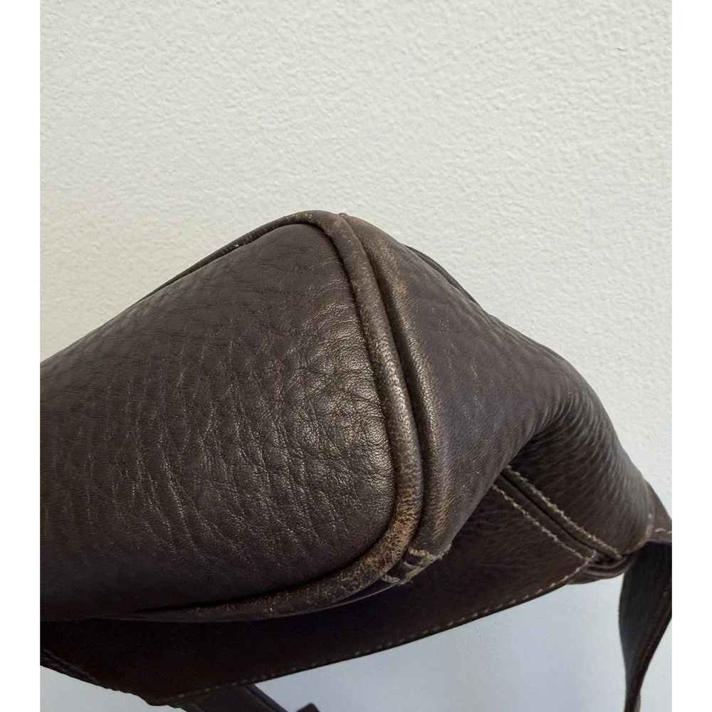 Vintage Coach Sonoma 4929 Chocolate Brown Crossbody Purse Pebbled Leather 90s